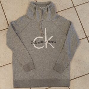 Calvin Klein Jeans Light Gray Turtleneck Sweatshirt